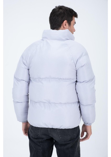 Erkek Reglan Kol Dik Yaka Age Of State Baskılı Mont Gümüş indirimleri