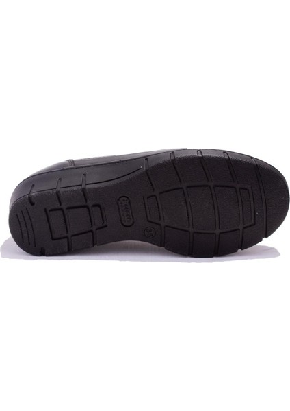 Siyah 105071 5 Nokta Ortopedik Günlük Kadın Deri Ayakkabı fırsatları