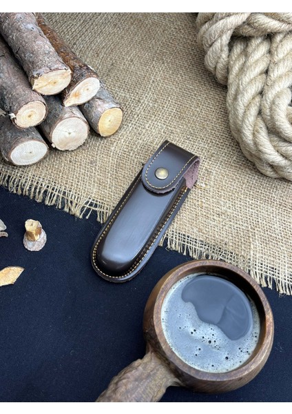Piknik Çakısı Kamp Bıçağı Katlanabilir Çakı Outdoor Bıçak Deri Kılıf Hediyeli Venge Ağacı Saplı 21CM
