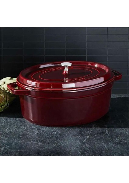 La Cocotte Oval Döküm Tencere Bordo 28Cm