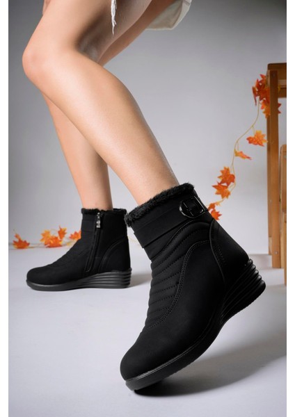 Moilsia Kadın Fermuarlı Bot 0012811MAT Siyah modelleri