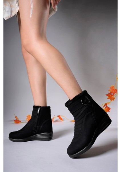 Moilsia Kadın Fermuarlı Bot 0012811MAT Siyah indirimleri