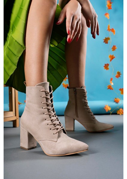 Lilethnora Kadın Topuklu Bot 0012333TEN Süet fiyatları