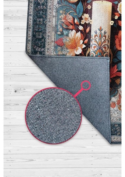 Mum Temalı Halı Mavi Gri Meditasyon Halısı Çiçekli Vintage Halı Spiritüel Temalı Halısı modelleri