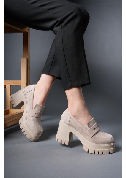 Syagroth Kadın Loafer 0012506BEJ Süet