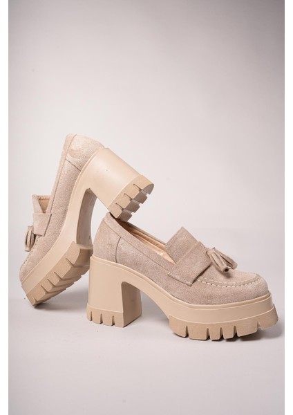 Aendorei Kadın Loafer 0012509BEJ Süet