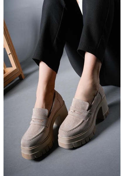 Syagroth Kadın Loafer 0012506BEJ Süet fırsatları