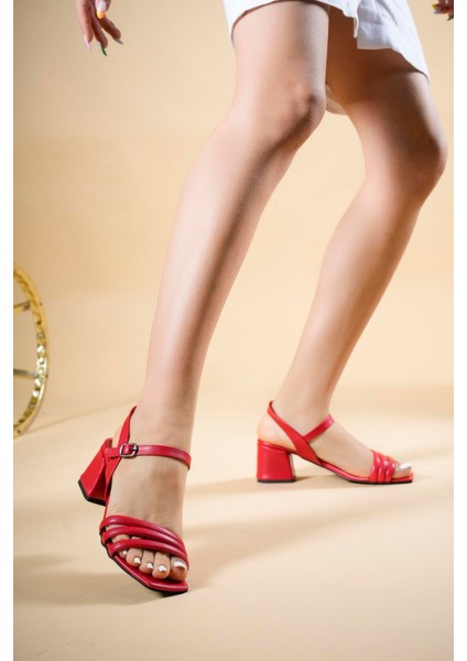 Kadın Topuklu Sandalet 0012355KIRMIZI fiyatları