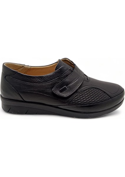 Kadın Siyah Hakiki Deri Comfort Tam Ortopedik Anne Ayakkabısı indirimleri