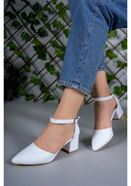 Kadın Topuklu Ayakkabı 00123801BEYAZ Cilt