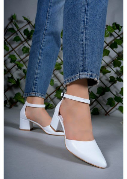 Kadın Topuklu Ayakkabı 00123801BEYAZ Cilt modelleri