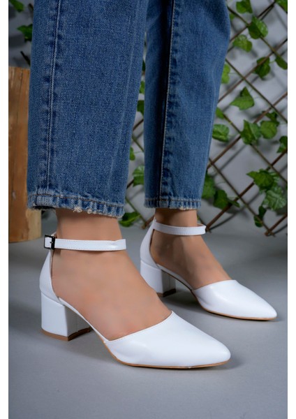 Kadın Topuklu Ayakkabı 00123801BEYAZ Cilt indirimleri