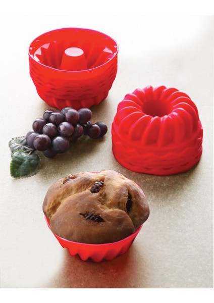 12 Li Yıkanabilir Mini Muffin Pişirme Kalıbı, Silikon Muffin, Cupcake Kalıbı Karma