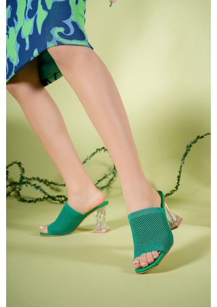 Kadın File Triko Terlik 00125200YEŞIL modelleri