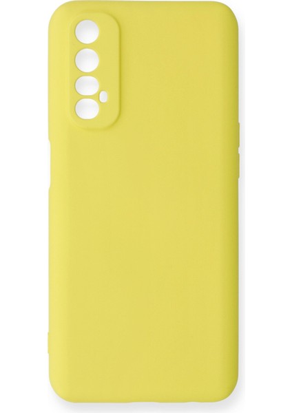 Realme 7 Kılıf Nano Içi Kadife Silikon - Sarı 300099
