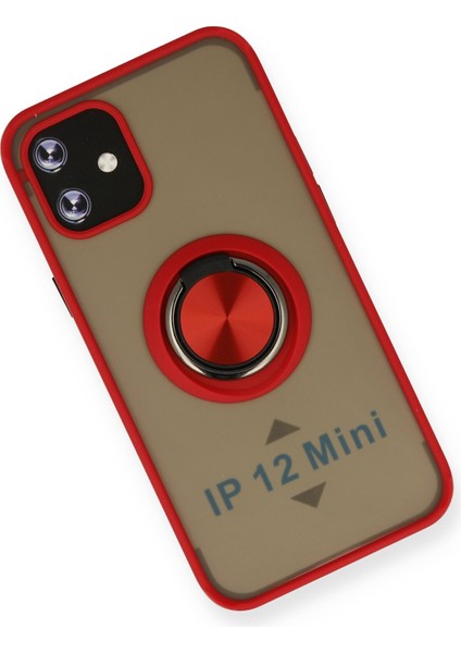 Iphone 12 Mini Kılıf Montreal Yüzüklü Silikon Kapak - Kırmızı 300099 modelleri