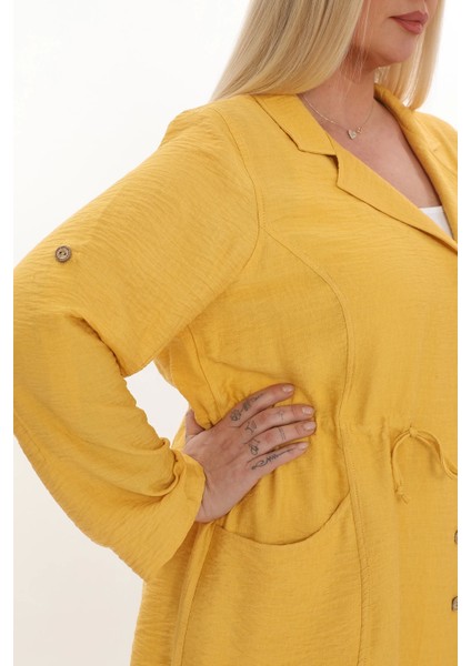 Kapüşonlu Büyük Beden Viscose Ceket fiyatları