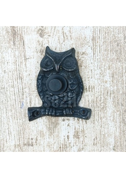 El Yapımı Pirinç Baykuş Kapı Zili. Oksit