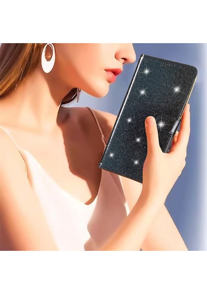 Samsung Galaxy S24+ Cüzdan Standlı Işıltılı Telefon Kapağı (Yurt Dışından)