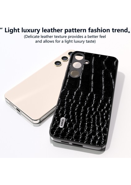 Samsung Galaxy S24+ Timsah Doku Serisi Vaka Inek Deri Telefon Arka Kapak (Yurt Dışından)