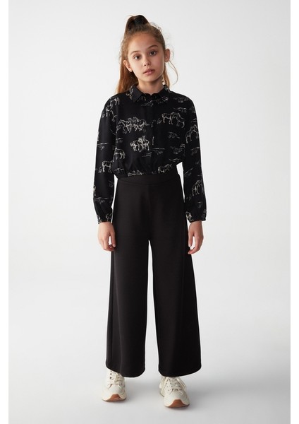 Kız Çocuk Endülüs Gömlek Siyah