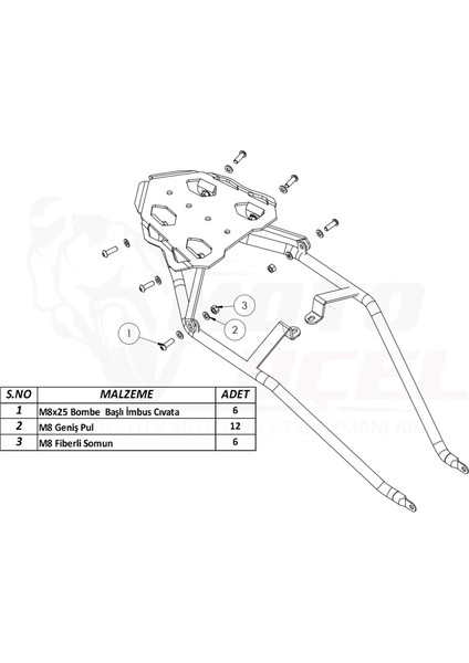 Tvs Raider 125 Çanta Demiri