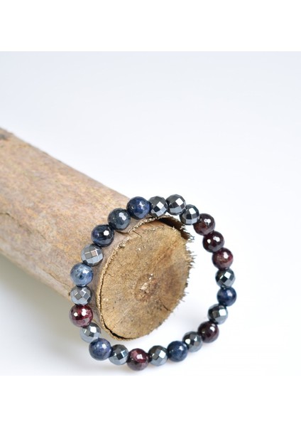 Garnet - Hematit - Dumortierit Doğal Taş Bileklik 8 mm fiyatları