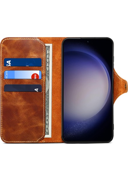 Samsung Galaxy S24 Tepeli Inek Deri+Tpu Telefon Cüzdan Kapağı (Yurt Dışından) modelleri