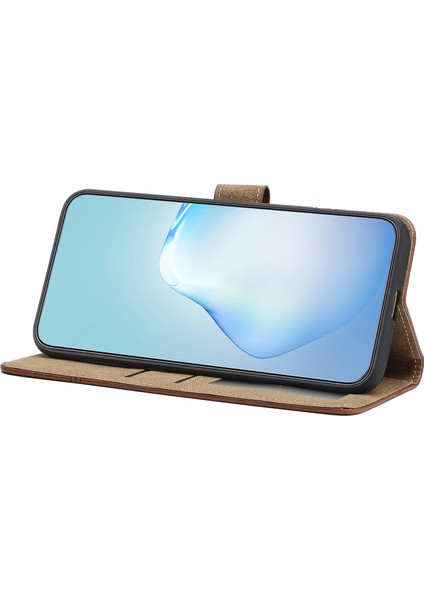Samsung Galaxy S24+ Deri Kasa Hattı Basılmış Flip Stant Telefon Cüzdan Kapağı (Yurt Dışından)