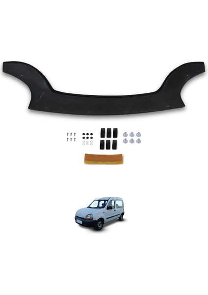 Esa Renault Kangoo Ön Kaput Koruyucu Rüzgarlığı Abs Plastik Piano Black 1999-2007 Yıllarına Uyumlu