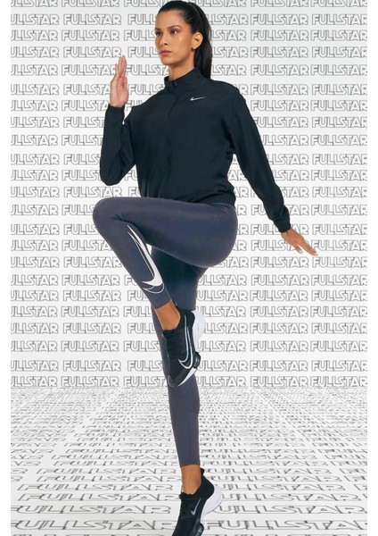 Running Full Zip Jacket Packable Garment Reflective Çantaya Dönüşebilen Spor Ceket Siyah