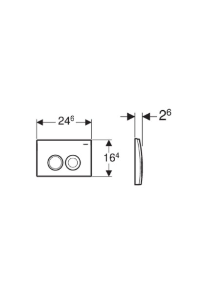 Geberit DELTA21 115.125.21.5 Kumanda Paneli Çift Basmalı - Parlak Krom