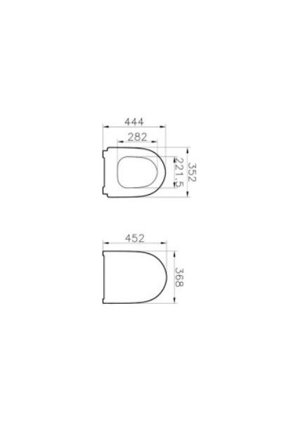 Vitra Sento Klozet Kapağı 130-070-009 Slim - Duroplast - Üstten Sıkmalı - Yavaş Kapanır - Metal Menteşeli - Siyah