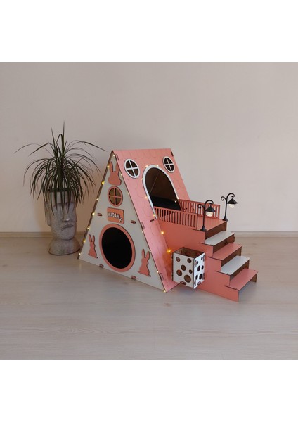 Pembe Bungalov Tavşan Evi, Bungalov Tavşan Yuvası, Tavşan Evi, Tavşan Yuvası, Tavşan Oyun Alanı fırsatları