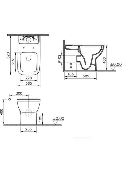 Integra Square Rim-Ex Duvara Tam Dayalı Klozet Seti - Kapak ve İç Takım Dahil fiyatları