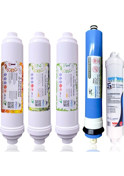 Kapalı Kasa Su Arıtma Cihazı 5li Filtre Seti + 3lü Filtre Seti + 9 Lik Miniral + 7 Deresek + Tee