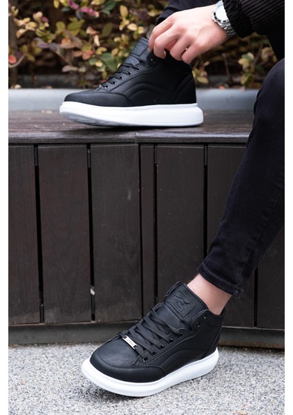 097 Siyah Renk Beyaz Tabanlı Erkek Günlük Ayakkabı