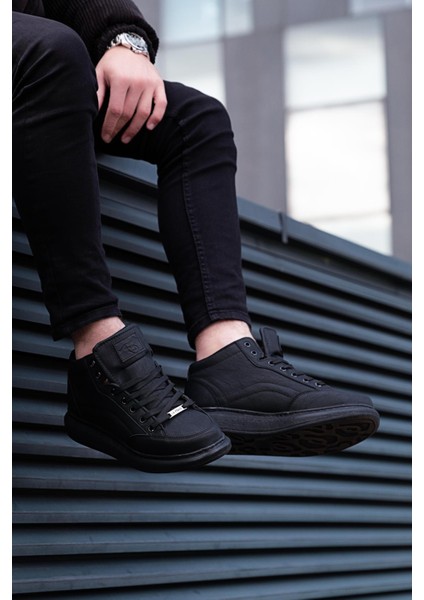 097 Siyah Renk Siyah Tabanlı Erkek Günlük Ayakkabı modelleri