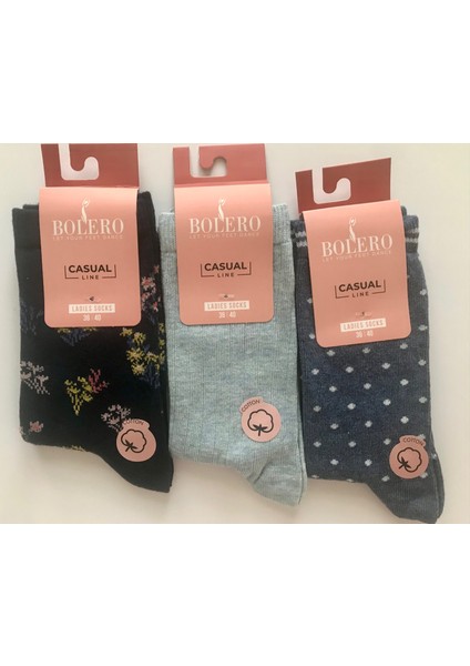 3'lü Desenli Lüks Soket Çorap fiyatları