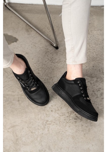 305 Siyah Renk Siyah Tabanlı Erkek Günlük Ayakkabı modelleri