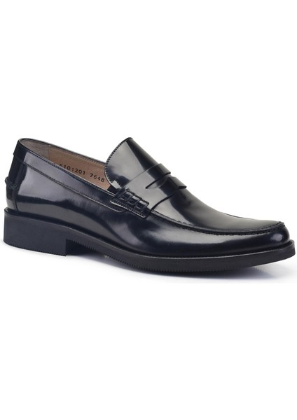 Siyah Açma Deri Termo Tabanlı Hakiki Deri Kışlık Ayakkabı -76483-