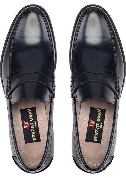 Siyah Açma Deri Termo Tabanlı Hakiki Deri Kışlık Ayakkabı -76483-