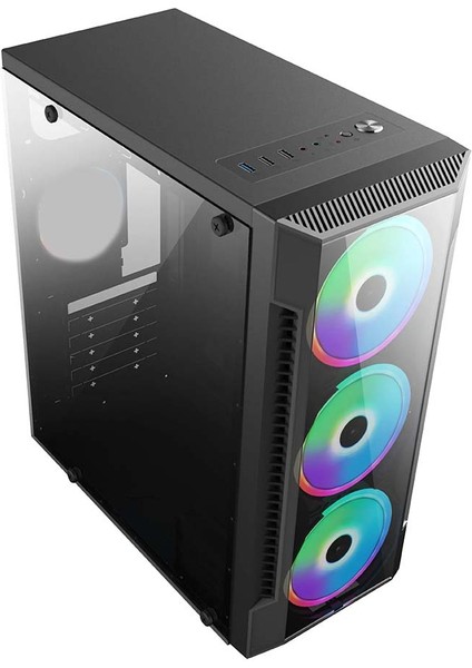 MG3147 3x Rainbow Fan USB 3.0 Powersız Atx Gaming Oyuncu Kasası