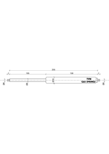 Gazlı Amortisör 255 mm Açık Boy fiyatları