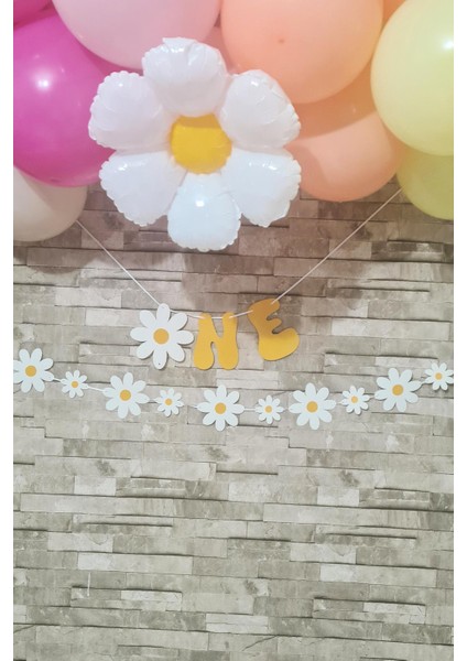 One Papatya Tema Banner Papatya Konsept Duvar Süsü 2'li Set
