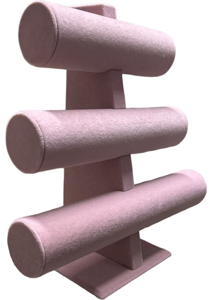 Üçlü T Pembe Bileklik Saat Standı