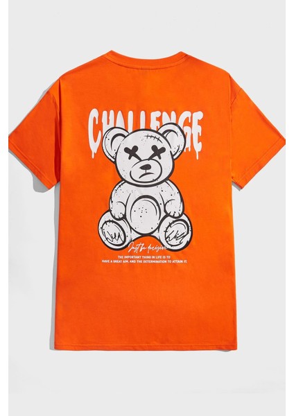 Only Trendwear Unisex Chalenge Sırt Baskılı Tasarım Tshirt