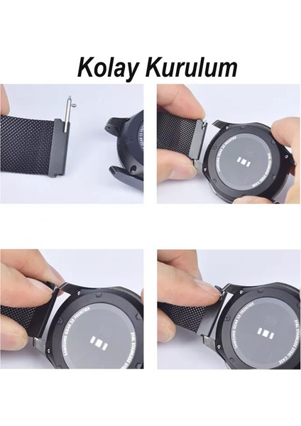 Samsung Galaxy Watch 4 5 Pro 6 40 42 43 44 45 46 47 mm Uyumlu Metal Hasır Kordon 20 mm