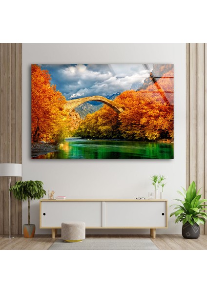 Konitsa Köprü Temperli Cam Duvar Tablosu