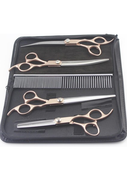 Aşağı Kavisli Stil Altın Saplı Ors Profesyonel Köpek Bakım Kuaförlük Makası Ors Seti Kavisli Ors Kiti Pet Damat Araçları (Yurt Dışından) modelleri